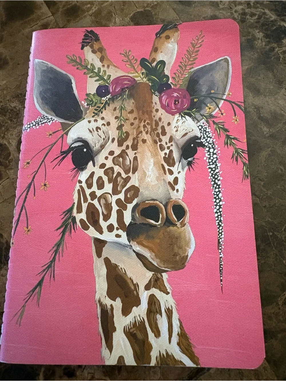 Pink Giraffe NWT  Floral Cover Notebook 80 pages